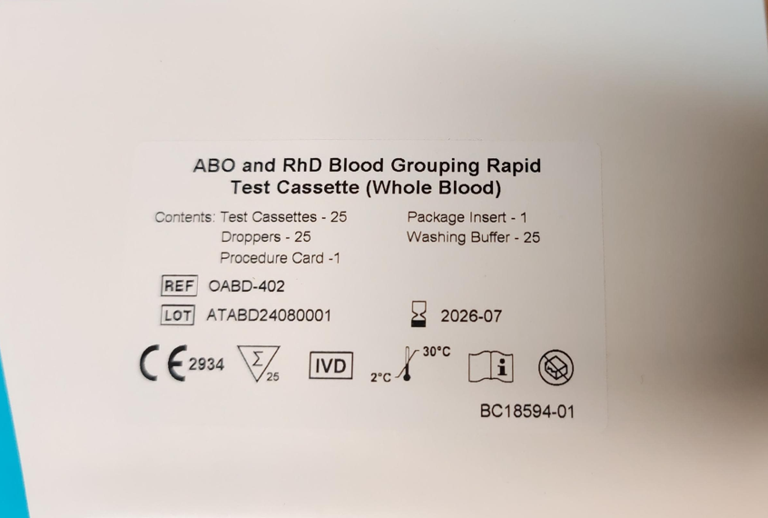 GRUPO SANGUINEO + RhD TEST RAPIDO
