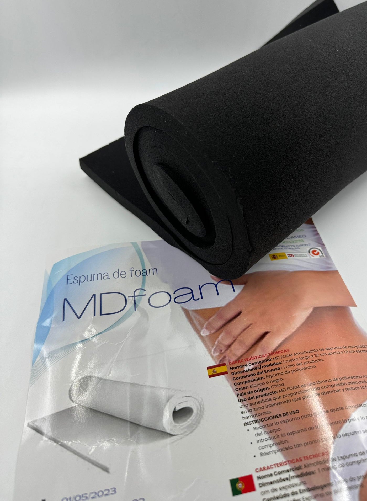 ALMOHADILLA ESPUMA FOAM COMPRESION POST QUIRURGICO - ROLLO COLOR NEGRO