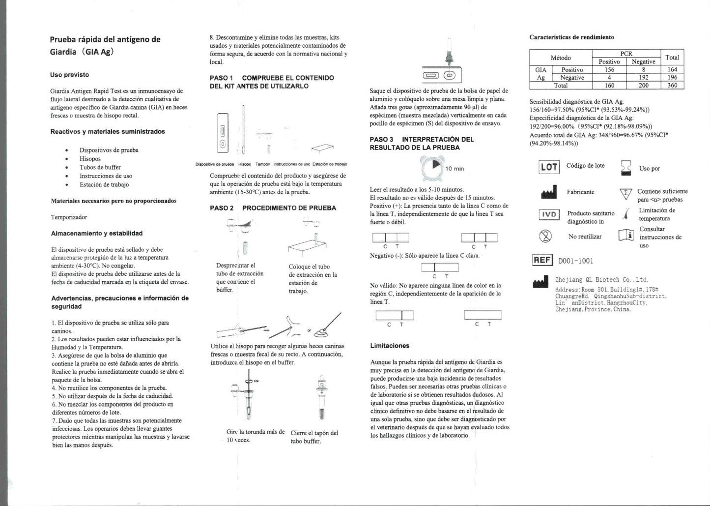 20 unidades test rápido de Giardia