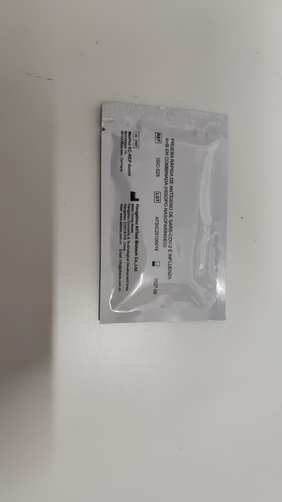 Test Antigenos  Gripe A/B + Covid 19 - PACK 20 UNIDADES